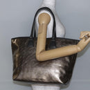 Salvatore Ferragamo Gancini Tote Bag Enamel Gold Auth BA6811-21