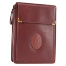 CARTIER Must Line Clutch Bag Leather Bordeaux Auth BA6812-1