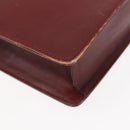 CARTIER Must Line Clutch Bag Leather Bordeaux Auth BA6812-16