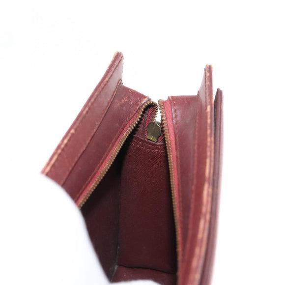 CARTIER Must Line Clutch Bag Leather Bordeaux Auth BA6812