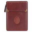 CARTIER Must Line Clutch Bag Leather Bordeaux Auth BA6812-13