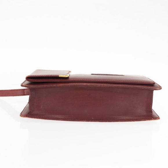 CARTIER Must Line Clutch Bag Leather Bordeaux Auth BA6812