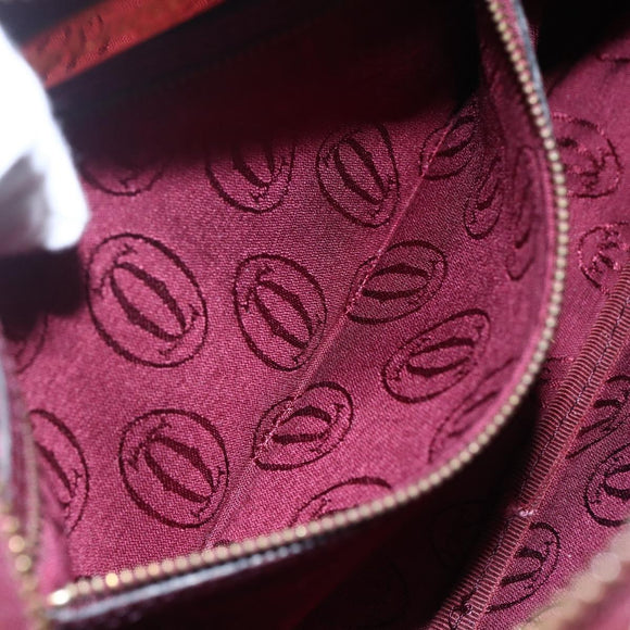 CARTIER Must Line Shoulder Bag Leather Bordeaux Auth BA6813