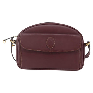 CARTIER Must Line Shoulder Bag Leather Bordeaux Auth BA6813 - 0