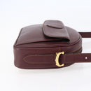 CARTIER Must Line Shoulder Bag Leather Bordeaux Auth BA6813-5
