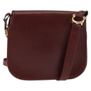 CARTIER Must Line Shoulder Bag Leather Bordeaux Auth BA6814-1