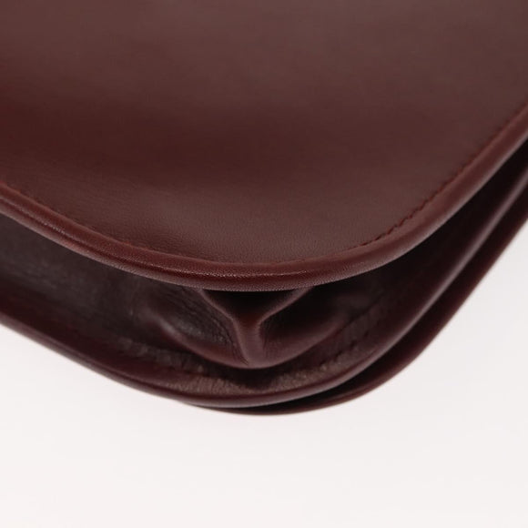 CARTIER Must Line Shoulder Bag Leather Bordeaux Auth BA6814