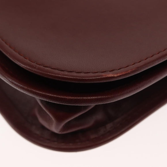 CARTIER Must Line Shoulder Bag Leather Bordeaux Auth BA6814