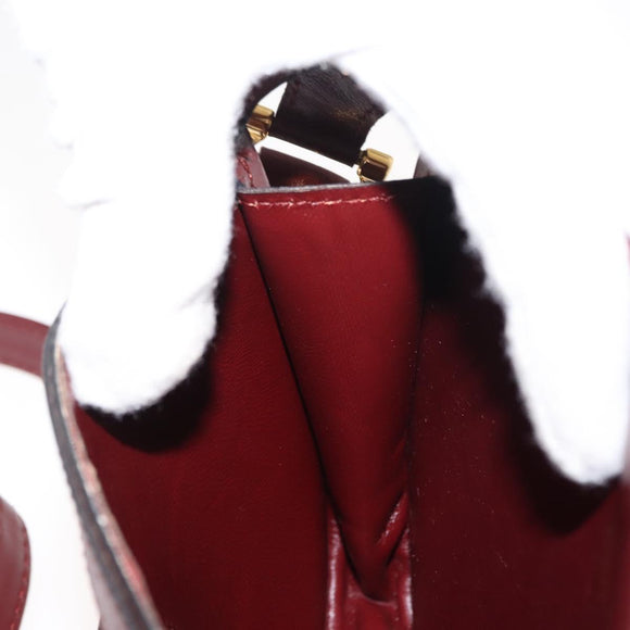 CARTIER Must Line Shoulder Bag Leather Bordeaux Auth BA6814