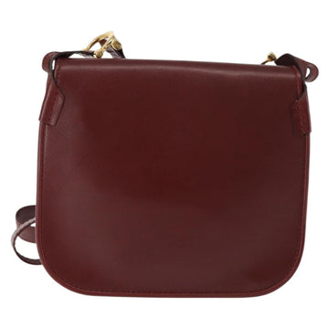 CARTIER Must Line Shoulder Bag Leather Bordeaux Auth BA6814 - 0