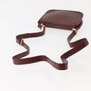 CARTIER Must Line Shoulder Bag Leather Bordeaux Auth BA6814-7