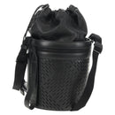 BOTTEGA VENETA Bucket Shoulder Bag Punching leather Black Auth BA6816M-1