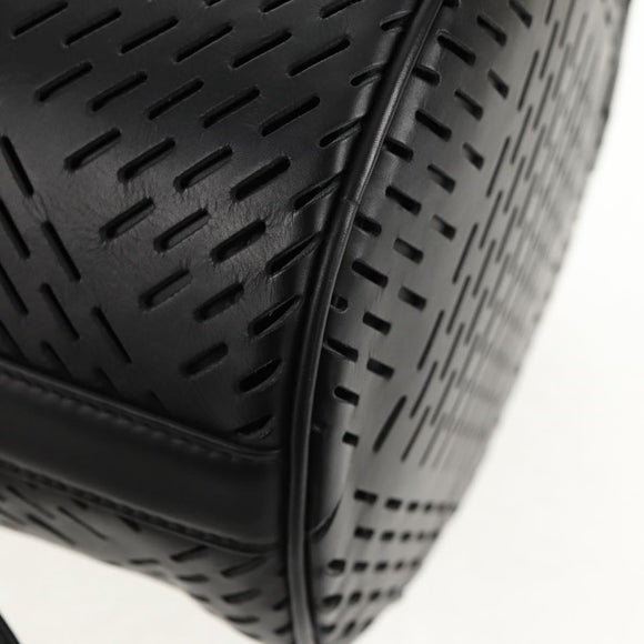 BOTTEGA VENETA Bucket Shoulder Bag Punching leather Black Auth BA6816M