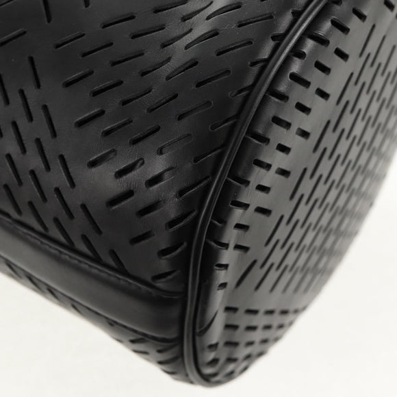 BOTTEGA VENETA Bucket Shoulder Bag Punching leather Black Auth BA6816M