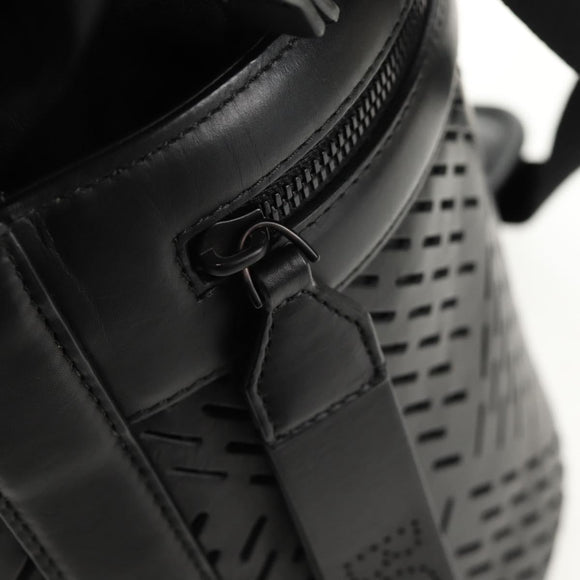 BOTTEGA VENETA Bucket Shoulder Bag Punching leather Black Auth BA6816M