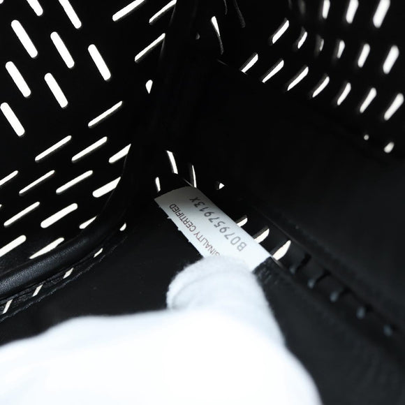 BOTTEGA VENETA Bucket Shoulder Bag Punching leather Black Auth BA6816M