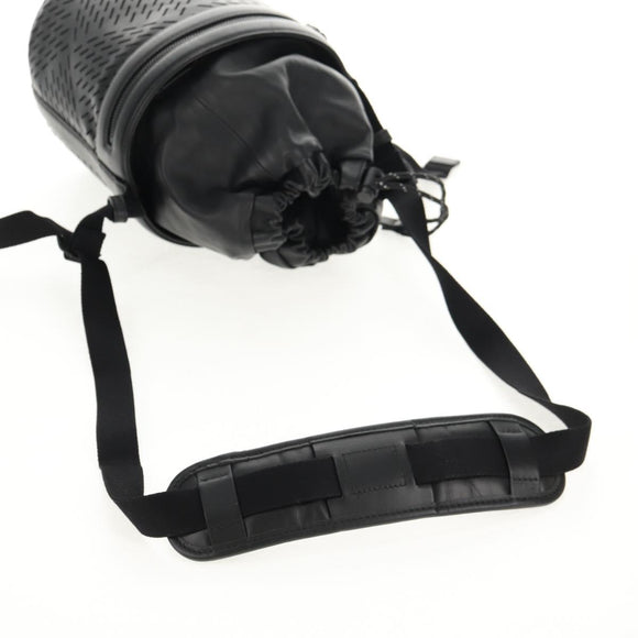 BOTTEGA VENETA Bucket Shoulder Bag Punching leather Black Auth BA6816M