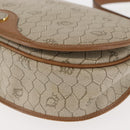 Christian Dior Honeycomb Canvas Shoulder Bag PVC Leather Beige Auth BA6818-14