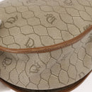 Christian Dior Honeycomb Canvas Shoulder Bag PVC Leather Beige Auth BA6818-15
