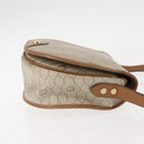 Christian Dior Honeycomb Canvas Shoulder Bag PVC Leather Beige Auth BA6818-3