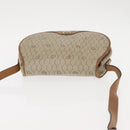 Christian Dior Honeycomb Canvas Shoulder Bag PVC Leather Beige Auth BA6818-6