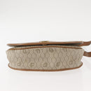 Christian Dior Honeycomb Canvas Shoulder Bag PVC Leather Beige Auth BA6818-5