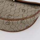 Christian Dior Honeycomb Canvas Shoulder Bag PVC Leather Beige Auth BA6819-9