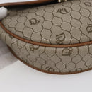Christian Dior Honeycomb Canvas Shoulder Bag PVC Leather Beige Auth BA6819-14