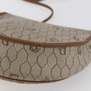 Christian Dior Honeycomb Canvas Shoulder Bag PVC Leather Beige Auth BA6819-15