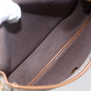 Christian Dior Honeycomb Canvas Shoulder Bag PVC Leather Beige Auth BA6819-12