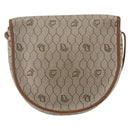 Christian Dior Honeycomb Canvas Shoulder Bag PVC Leather Beige Auth BA6819-2