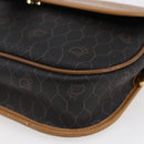 Christian Dior Honeycomb Canvas Shoulder Bag PVC Leather Black Auth BA6820-14