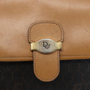 Christian Dior Honeycomb Canvas Shoulder Bag PVC Leather Black Auth BA6820-17