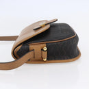 Christian Dior Honeycomb Canvas Shoulder Bag PVC Leather Black Auth BA6820-3