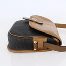 Christian Dior Honeycomb Canvas Shoulder Bag PVC Leather Black Auth BA6820-4