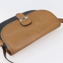 Christian Dior Honeycomb Canvas Shoulder Bag PVC Leather Black Auth BA6820-6