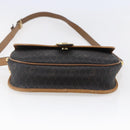Christian Dior Honeycomb Canvas Shoulder Bag PVC Leather Black Auth BA6820-5