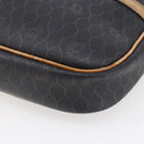 Christian Dior Honeycomb Canvas Shoulder Bag PVC Leather Black Auth BA6821-9