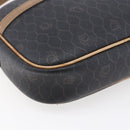 Christian Dior Honeycomb Canvas Shoulder Bag PVC Leather Black Auth BA6821-14