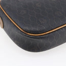 Christian Dior Honeycomb Canvas Shoulder Bag PVC Leather Black Auth BA6821-16