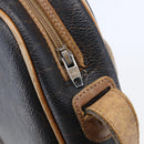 Christian Dior Honeycomb Canvas Shoulder Bag PVC Leather Black Auth BA6821-10