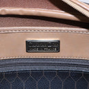 Christian Dior Honeycomb Canvas Shoulder Bag PVC Leather Black Auth BA6821-11