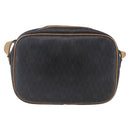 Christian Dior Honeycomb Canvas Shoulder Bag PVC Leather Black Auth BA6821-2