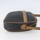 Christian Dior Honeycomb Canvas Shoulder Bag PVC Leather Black Auth BA6821-4