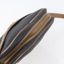 Christian Dior Honeycomb Canvas Shoulder Bag PVC Leather Black Auth BA6821-6