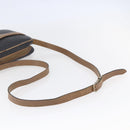 Christian Dior Honeycomb Canvas Shoulder Bag PVC Leather Black Auth BA6821-7