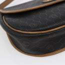 Christian Dior Honeycomb Canvas Shoulder Bag PVC Leather Black Auth BA6822-11