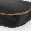 Christian Dior Honeycomb Canvas Shoulder Bag PVC Leather Black Auth BA6822-12