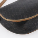 Christian Dior Honeycomb Canvas Shoulder Bag PVC Leather Black Auth BA6822-13