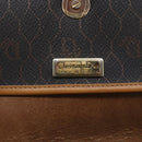 Christian Dior Honeycomb Canvas Shoulder Bag PVC Leather Black Auth BA6822-15